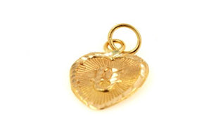 22k 22ct Solid Gold Charm Letter U Pendant Heart Design p1192 ns - Royal Dubai Jewellers
