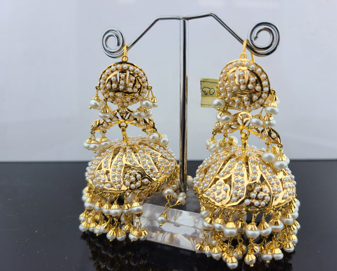Trendy Big Indian Pearl Jhumkas/ Jhumki Earrings Jewelry, Indian Jumkas ,  Jhumkas With White Pearls / Hoop Jhumkas - Etsy | Pearl jhumkas, Gold  fashion necklace, Fancy jewellery