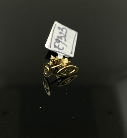 10K Solid Gold Evil Eye Earrings E9323 - Royal Dubai Jewellers