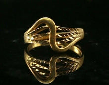 22k Ring Solid Gold ELEGANT Charm Geometric Band SIZE 5.25 "RESIZABLE" r2114 - Royal Dubai Jewellers