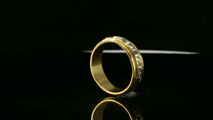 22k Ring Solid Gold ELEGANT Charm Simple Two Tone Band SIZE 11 "RESIZABLE" r2949 - Royal Dubai Jewellers