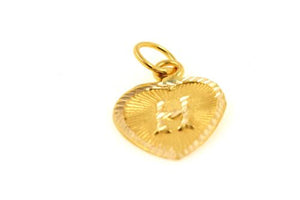 22k 22ct Solid Gold Charm Letter H Pendant Heart Design p1194 ns - Royal Dubai Jewellers