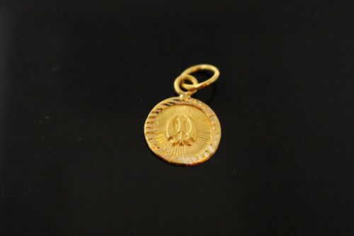 22k 22ct Solid Gold SIKH RELIGIOUS KHANDA ONKAR Pendant Diamond Cut p985 ns - Royal Dubai Jewellers