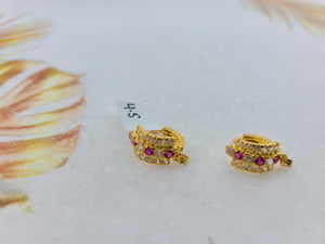 22K Solid Gold Multicolored Clip Ons E22304 - Royal Dubai Jewellers