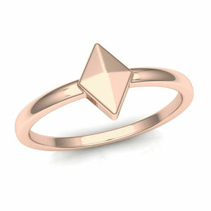 18k Solid Rose Gold Ladies Jewelry Modern Band with Triangular Design CGR57R - Royal Dubai Jewellers