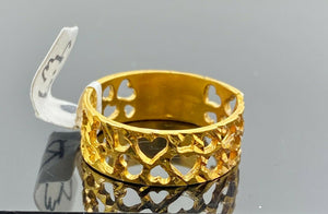 22k Ring Solid Gold Elegant Heart Shape Design Ladies Ring Size R2071 mon - Royal Dubai Jewellers