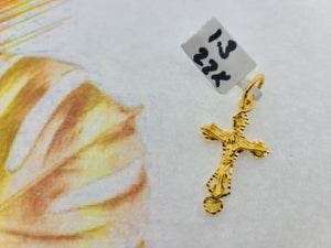 22K Solid Gold Cross Pendant P3952z - Royal Dubai Jewellers