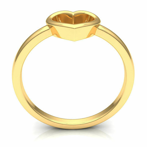 22k Ring Solid Yellow Gold Ladies Jewelry Modern Heart Pattern CGR7 - Royal Dubai Jewellers