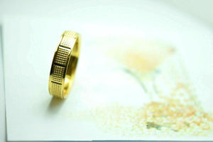 22k RIng solid gold Elegant Wedding Band unisex with Simple Finishing r216 - Royal Dubai Jewellers