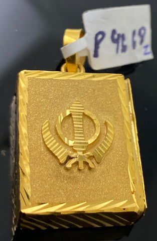 22K Solid Gold Sikhism Pendant P4668z - Royal Dubai Jewellers