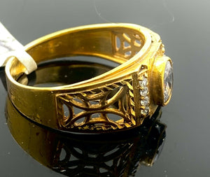 22k Ring Solid Gold ELEGANT Charm Mens Band SIZE 10.5 "RESIZABLE" r2553mon - Royal Dubai Jewellers