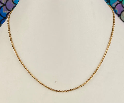 14k Chain Solid Gold Unisex Distinctive Cable Design C0941 - Royal Dubai Jewellers