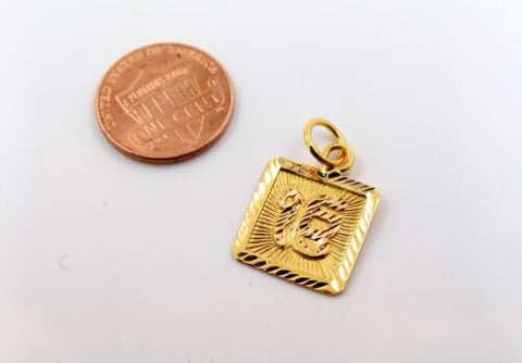 22k 22ct Solid GOLD SIKHI RELIGIOUS ONKAR PENDANT Design p1042 ns - Royal Dubai Jewellers