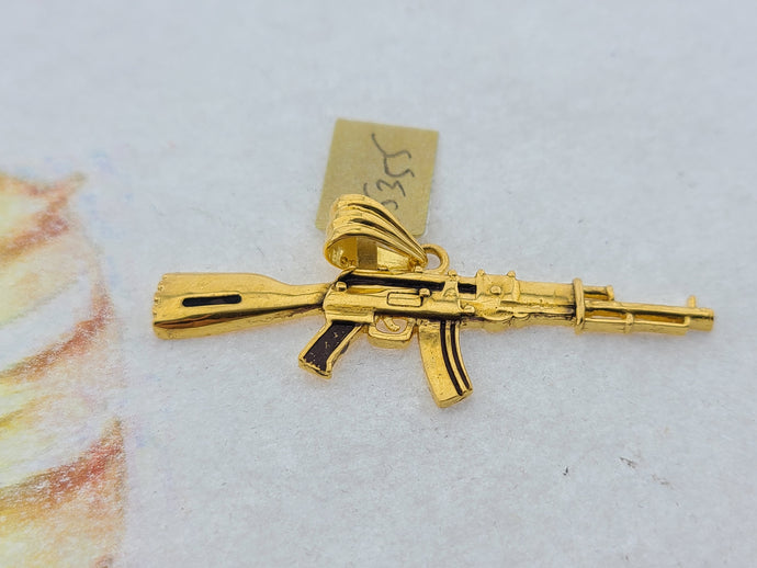 22K Solid Gold Gun Pendant P5355 - Royal Dubai Jewellers