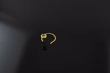 Authentic 18K Yellow Gold Nose Pin Ring Green Birth Stone May n138 - Royal Dubai Jewellers