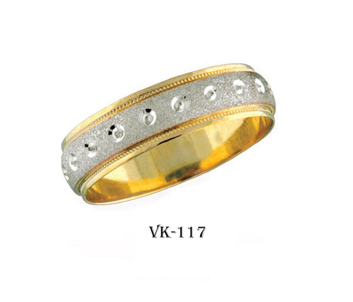 14k Solid Gold Elegant Ladies Modern Sandstone Finish Flat Band 6MM Ring VK117v - Royal Dubai Jewellers