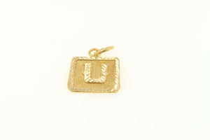 22k 22ct Solid Gold Charm Letter U Pendant Square Design p1123 ns - Royal Dubai Jewellers