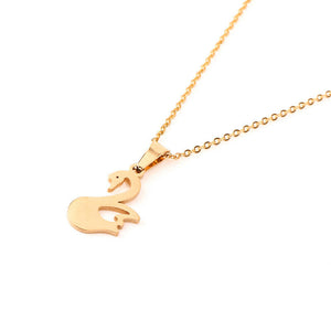 Solid Gold Cute Swan Pendant with High Polished Finishing SP17 - Royal Dubai Jewellers