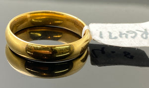 22k Solid Gold Unisex Plain High Polished Wedding Couple Band Ring R6471 - Royal Dubai Jewellers