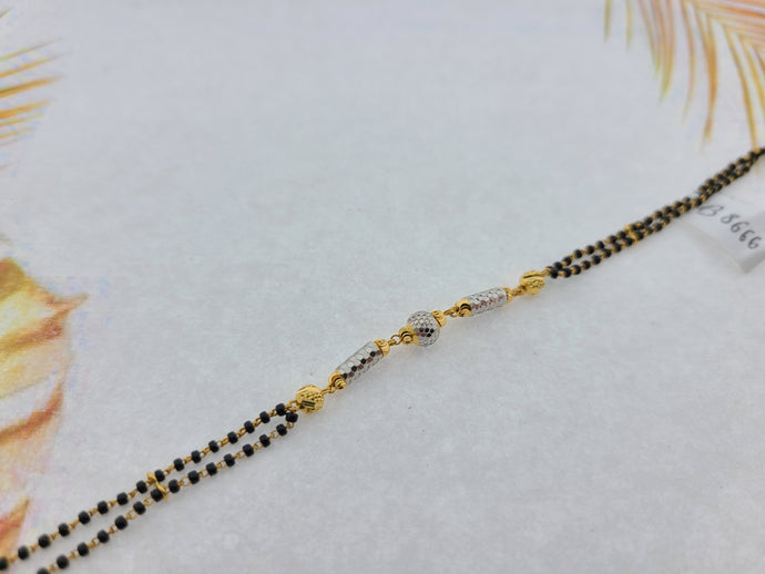 22K Solid Gold Black Beads Bracelet B8666 - Royal Dubai Jewellers