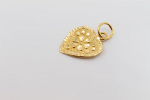 22k 22ct Solid Gold Heart Shape Pendant Locket Diamond Cut p1004 ns - Royal Dubai Jewellers