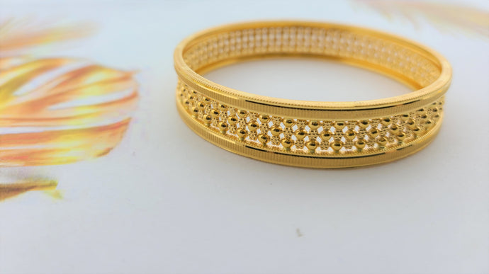 22k Solid Gold Elegant Infinity Bead Bangle b8121 - Royal Dubai Jewellers