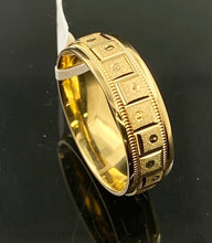 22k Solid Gold Ring Band Unisex Milgram Diamond Cut And Shimmer Design r2633z - Royal Dubai Jewellers