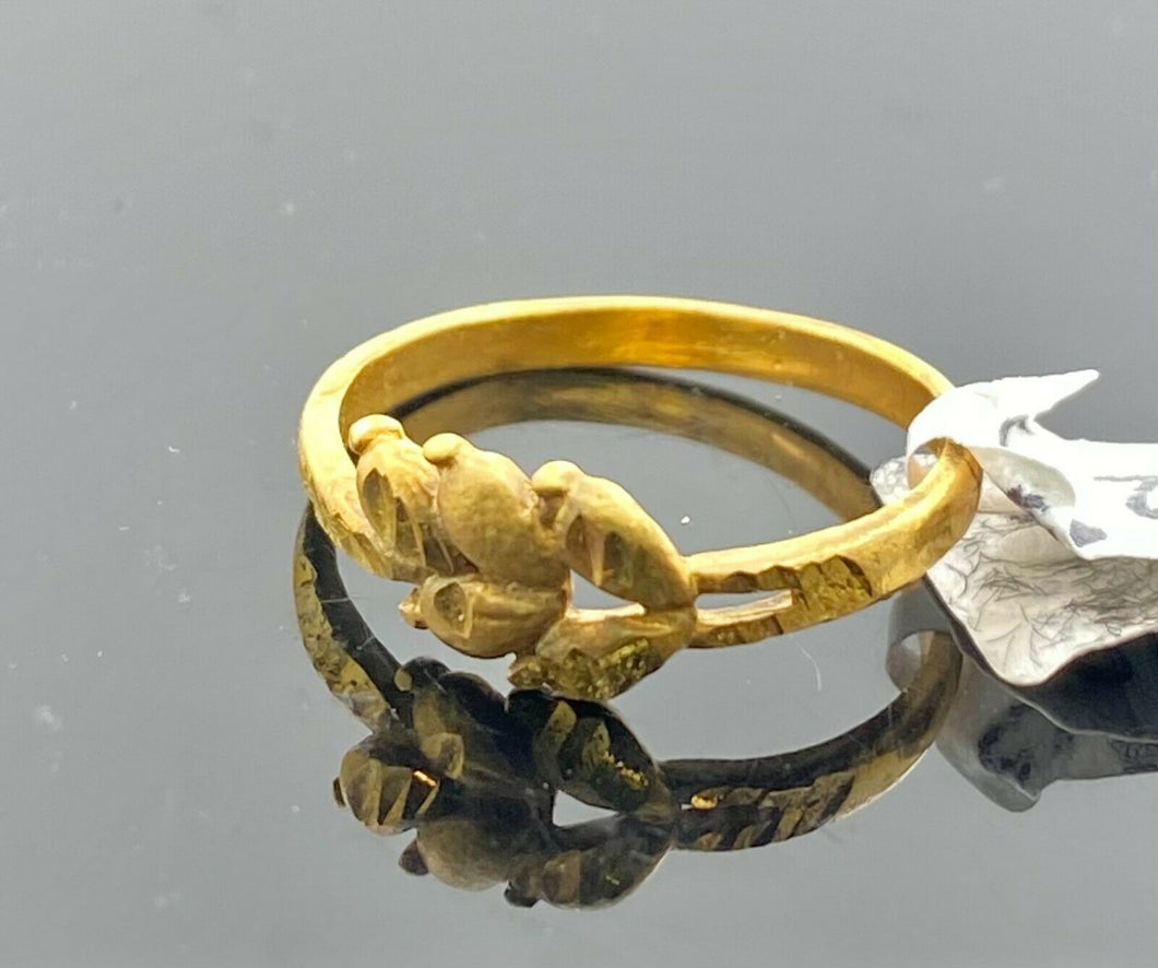 22k Ring Solid Gold ELEGANT Charm Ladies Leaf Band SIZE 5 