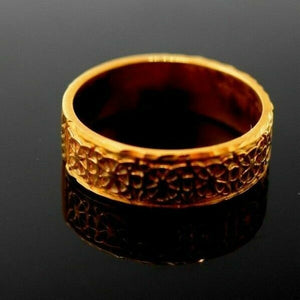 22k Ring Solid Gold ELEGANT Charm Mens Simple Ring SIZE 7.5 " RESIZABLE" r1724 - Royal Dubai Jewellers