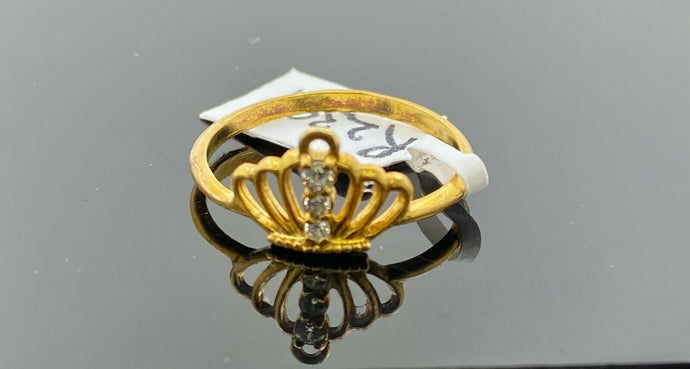 22k Ring Solid Gold ELEGANT Charm Ladies Crown Band SIZE 7.75 