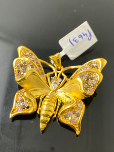 21K Solid Gold Butterfly Pendant P4631 - Royal Dubai Jewellers