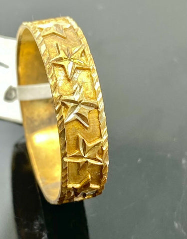 22k Ring Solid Gold ELEGANT Simple Infinity Star Design Men Band r2353 - Royal Dubai Jewellers