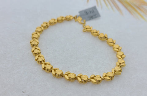22K Solid Gold Designer Heart Links Bracelet B9356 - Royal Dubai Jewellers