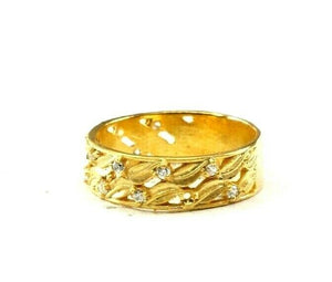22k Ring Solid Gold ELEGANT Charm Ladies Band SIZE 7.75 "RESIZABLE" r2588mon - Royal Dubai Jewellers