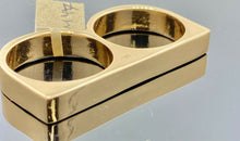 Solid Yellow Gold Simple Double Finger Ring Modern Ladies Design SM47 - Royal Dubai Jewellers