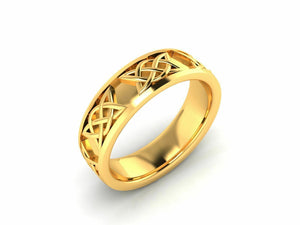 22k Ring Solid Yellow Gold Ladies Jewelry Modern Geometric Insert Design CGR5 - Royal Dubai Jewellers