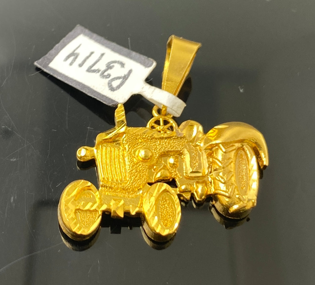 22k Solid Gold Mens Punjabi Tractor Pendant P3714 - Royal Dubai Jewellers