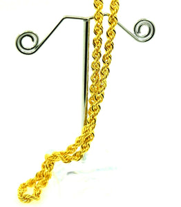 22k Chain Yellow Solid Gold Chain Simple rope Necklace 2.65 mm Classic Design MF - Royal Dubai Jewellers
