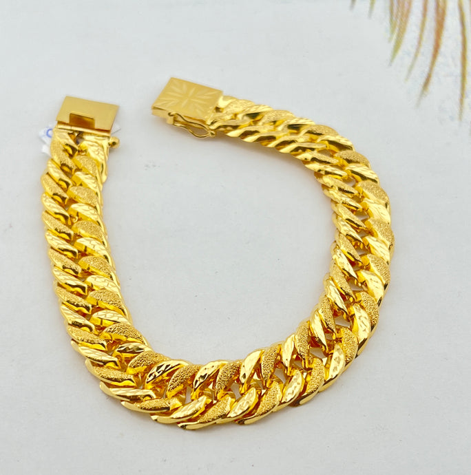 Buy Premium Flat Brass Gold Plated Chain And Gold Polished Bracelet Combo  For Men's & Boys Online at Best Prices in India - JioMart.