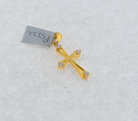22K Solid Gold Cross Pendant P5522z - Royal Dubai Jewellers