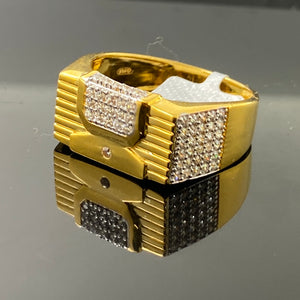 22k Solid Gold Posh Designer Men Ring r6230 - Royal Dubai Jewellers