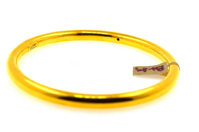 22k Solid Gold Ladies Bangle Simple Plain Round Design br119z - Royal Dubai Jewellers