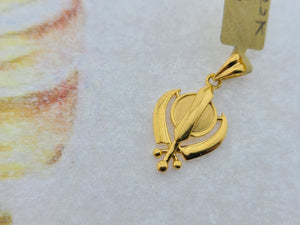 22K Solid Gold Religious Khanda Pendant P5315 - Royal Dubai Jewellers