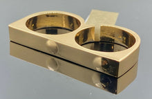 22k Ring Solid Gold ELEGANT Plain High Polish Double Flinger Design r2081zz - Royal Dubai Jewellers