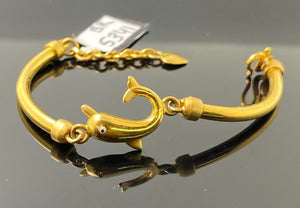 22k Solid Gold Simple Kids Whale Bracelet br5341 - Royal Dubai Jewellers
