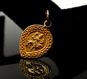 22k 22ct Solid Gold SHRI Vaishnoo Vaishnu DURGA MATA OM OHM AHM Pendant P1030 ns - Royal Dubai Jewellers