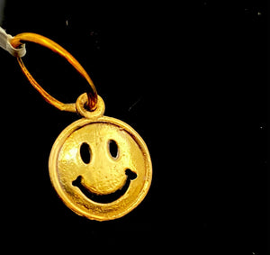 22k Pendant Solid Gold ELEGANT Simple Charm Happy Face Design P2198 - Royal Dubai Jewellers