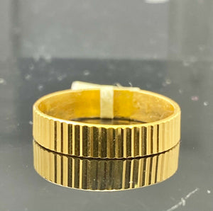 22k Ring Solid Gold Men Jewelry Simple Groove Pattern Design R1714 - Royal Dubai Jewellers
