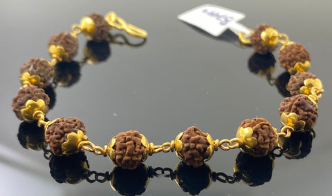 22K Solid Gold Rudhraksh Bracelet B7994 - Royal Dubai Jewellers
