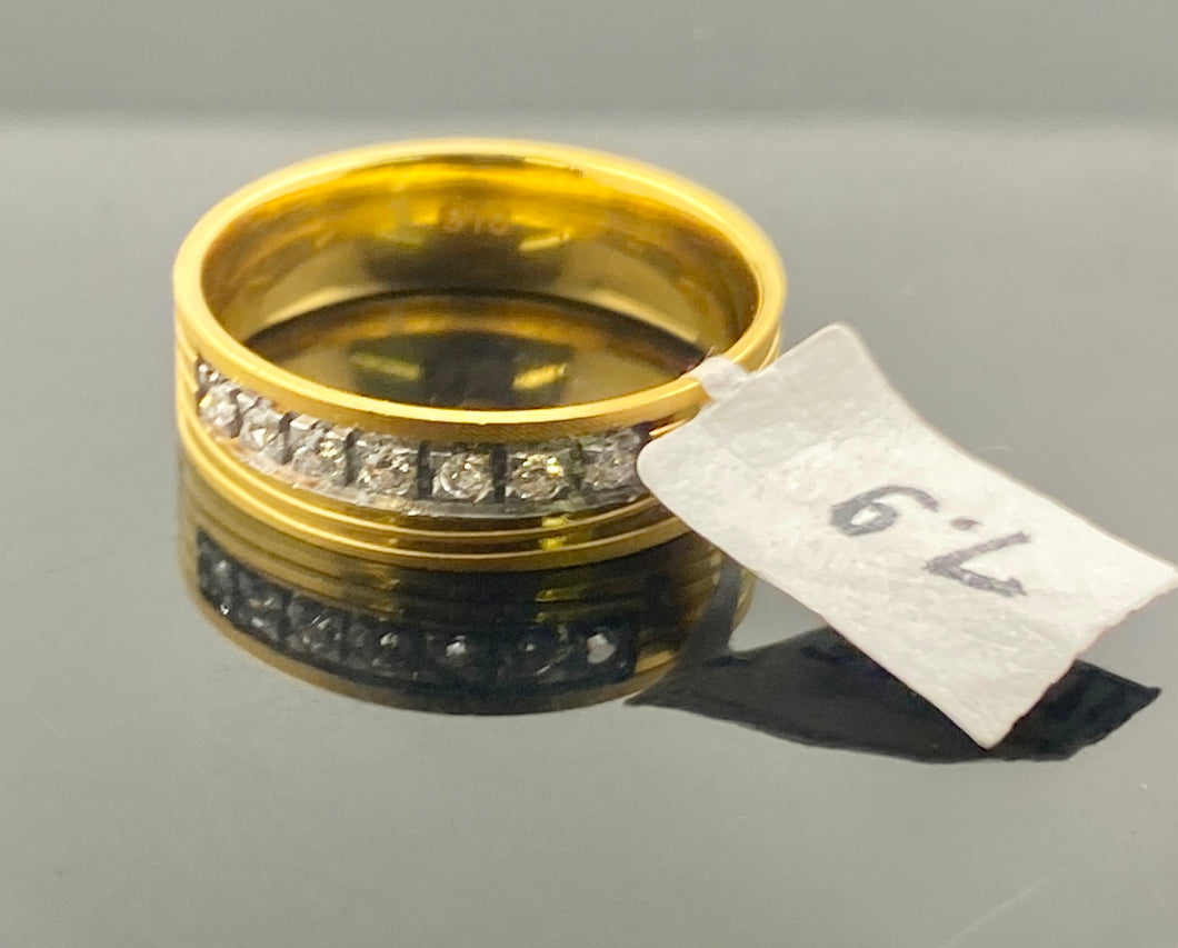 22k Solid Gold Simple Channel Setting Band r3284 - Royal Dubai Jewellers